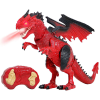 Játékos Tűzokádó sárkány távirányítóval - lépked, világít és mozog / piros