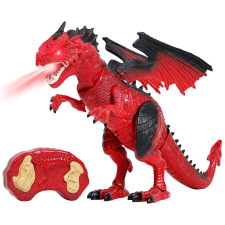 Játékos Tűzokádó sárkány távirányítóval - lépked, világít és mozog / piros elektronikus játék