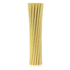 Javoli Arany Gold Chevron papír szívószál 12 db-os party kellék