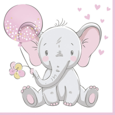 Javoli Baby elefánt Pink Balloon szalvéta 20 db-os 33x33 cm papírárú, csomagoló és tárolóeszköz