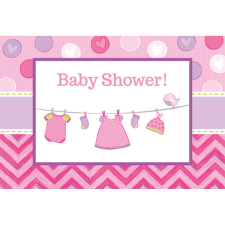 Javoli Baby Girl Shower meghívó 8 db-os party kellék