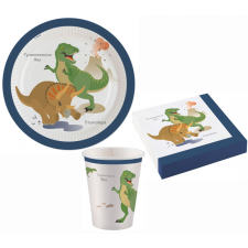 Javoli Dinoszaurusz Happy party szett 36 db-os 23 cm-es tányérral party kellék