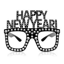 Javoli Ezüst Happy New Year party szemüveg party kellék