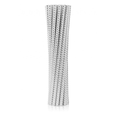 Javoli Ezüst Silver Chevron papír szívószál 12 db-os party kellék