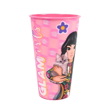 Javoli Glam Girls Team 3D hatású műanyag pohár 480 ml konyhai eszköz