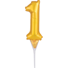 Javoli Gold, Arany 1-es szám fólia lufi tortára 15 cm party kellék