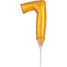 Javoli Gold, Arany 7-es szám fólia lufi tortára 15 cm party kellék