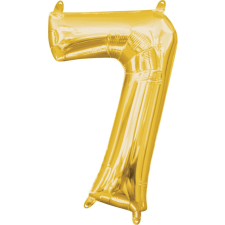 Javoli Gold, Arany mini szám fólia lufi 7-es 40 cm party kellék