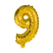Javoli Gold, Arany óriás 9-es szám fólia lufi 85 cm party kellék