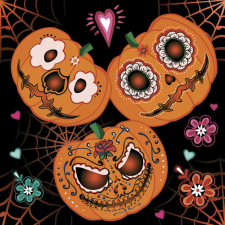 Javoli Halloween Mexican Pumpkins szalvéta 20 db-os 33x33 cm party kellék
