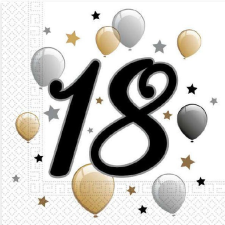 Javoli Happy Birthday 18 Milestone szalvéta 20 db-os 33x33 cm party kellék