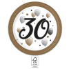 Javoli Happy Birthday 30 Milestone papírtányér 8 db-os 23 cm FSC
