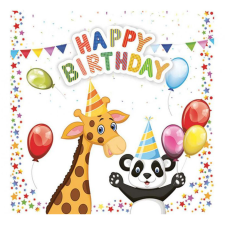 Javoli Happy Birthday Animals szalvéta 20 db-os 33x33 cm party kellék