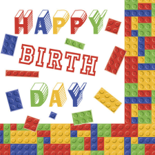 Javoli Happy Birthday Blocks szalvéta 20 db-os 33x33 cm party kellék