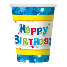 Javoli Happy Birthday Blue papír pohár 6 db-os 270 ml party kellék