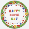 Javoli Happy Birthday Building Blocks papírtányér 8 db-os 22,7 cm