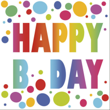 Javoli Happy Birthday Dots szalvéta 20 db-os 33x33 cm party kellék