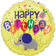 Javoli Happy Birthday Elephant fólia lufi 43 cm party kellék