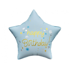 Javoli Happy Birthday Matt Blue csillag fólia lufi 44 cm party kellék