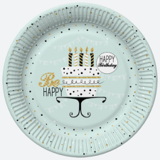 Javoli Happy Birthday Mint papírtányér 8 db-os 22,7 cm party kellék