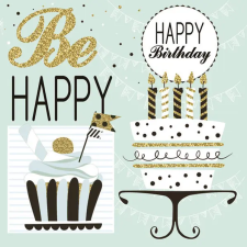 Javoli Happy Birthday Mint szalvéta 20 db-os 33x33 cm party kellék