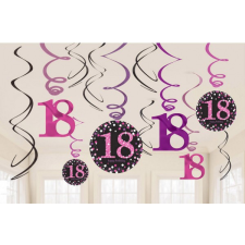 Javoli Happy Birthday Pink 18 szalag dekoráció 12 db-os szett party kellék