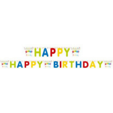 Javoli Happy Birthday Streamers felirat 200 cm party kellék