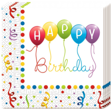 Javoli Happy Birthday Streamers szalvéta 20 db-os 33x33 cm party kellék