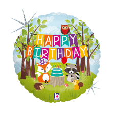 Javoli Happy Birthday Woodland Holo fólia lufi 46 cm party kellék