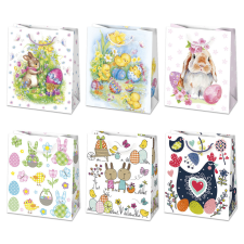 Javoli Húsvét Flowers papír ajándéktasak, ajándékzacskó 19x23x10,5 cm party kellék