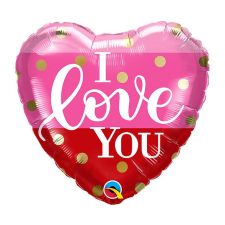 Javoli I Love You Dots fólia lufi 46 cm party kellék