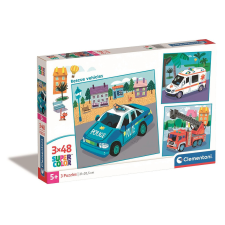 Javoli Jármű Rescue 3x48 db-os puzzle Clementoni puzzle, kirakós
