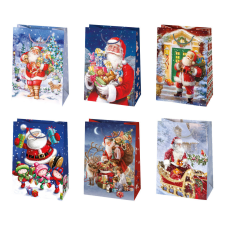 Javoli Karácsony Gift Giving papír ajándéktasak, ajándékzacskó 23x32x11 cm party kellék