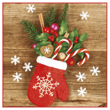 Javoli Karácsony Glove Full of Xmas szalvéta 20 db-os 33x33 cm papírárú, csomagoló és tárolóeszköz