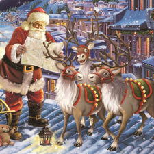 Javoli Karácsony Reindeers on Roof szalvéta 20 db-os 33x33 cm party kellék