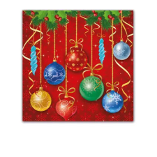 Javoli Karácsonyi Sparkling Balls szalvéta 20 db-os 33x33 cm party kellék