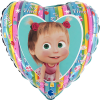 Javoli Mása és a medve Rainbow fólia lufi 46 cm