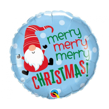 Javoli Merry Christmas Gnome, Karácsonyi fólia lufi 46 cm party kellék