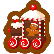 Javoli Mézeskalács vonat Gingy Karácsony formapárna, díszpárna 40x35 cm Velúr lakástextília
