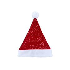 Javoli Mikulás Santa felnőtt sapka flitterekkel 30x42 cm party kellék
