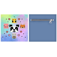 Javoli Minecraft Animals párna, díszpárna levehető huzattal 35x35 cm Velúr lakástextília