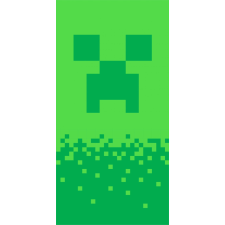 Javoli Minecraft fürdőlepedő, strand törölköző Digital Creeper 70*140cm lakástextília