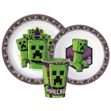 Javoli Minecraft The Movie étkészlet, micro műanyag szett, pohárral 260 ml babaétkészlet