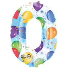 Javoli Óriás 0-ás szám Fólia lufi 88*63 cm party kellék