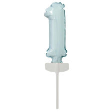 Javoli Pastel Blue, Kék 1-es szám fólia lufi tortára 13 cm party kellék