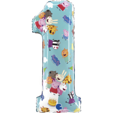 Javoli Peppa malac Blue 1-es szám fólia lufi 66 cm party kellék