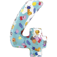 Javoli Peppa malac Blue 4-es szám fólia lufi 66 cm party kellék