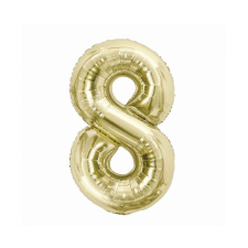 Javoli Pezsgőszínű B&C Champagne 8-as szám fólia lufi 85 cm party kellék