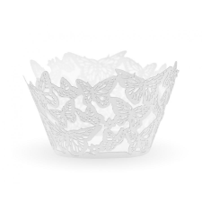 Javoli Pillangó White muffin dísz 6 db-os party kellék