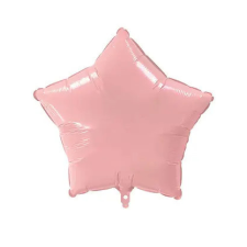 Javoli Pink Pastel Star, Rózsaszín csillag fólia lufi 46 cm party kellék